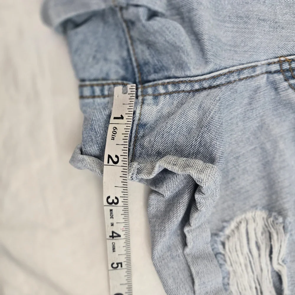 Billabong High Tides Distressed Denim Shorts Women Size 26 Thrashed Cut Off Blue